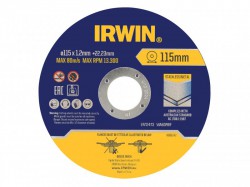 IRWIN� Metal Cutting Disc 115 x 1.2 x 22.2mm Tin of 10