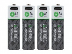 Lighthouse AA USB-C Rechargeable Li-ion Battery Pack of 4