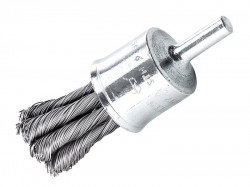 Lessmann Knot End Brush with Shank 29mm x 0.35 Steel Wire