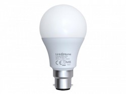 Link2Home Wi-Fi LED BC (B22) Opal GLS Dimmable Bulb, White + RGB 800 lm 9W