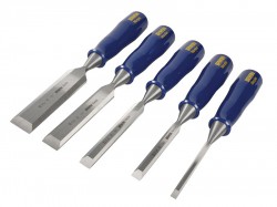 IRWIN Marples M444 Bevel Edge Chisel Blue Chip Handle Set 5: 6, 10, 12, 18 & 25mm