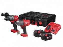 Milwaukee Power Tools M18 FPP2I2-502P FUEL Powerpack Twin Pack 18V 2 x 5.0Ah Li-ion