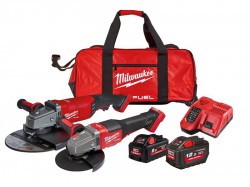 Milwaukee Power Tools M18 FPP2B2 FUEL Grinder Twin Pack 18V 1 x 8.0Ah & 1 x 12.0Ah Li-ion