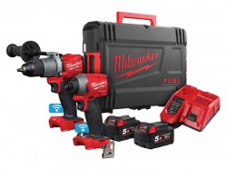 Milwaukee Power Tools M18 ONEPP2A2-502X FUEL Next Gen ONE-KEY Twin Pack 18V 2 x 5.0Ah Li-ion