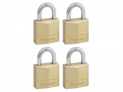 Master Lock Solid Brass 20mm Padlock 3-Pin - Keyed Alike x 4