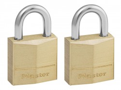 Master Lock Solid Brass 20mm Padlock 3-Pin - Keyed Alike x 2