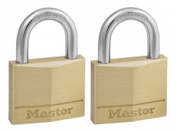 Master Lock Solid Brass 40mm Padlock 4-Pin - Keyed Alike x 2