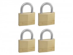 Master Lock Solid Brass 50mm Padlock 5-Pin - Keyed Alike x 4