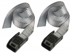 Master Lock Lashing Strap with Metal Buckle, Grey 2.5m 150kg (Pack 2)