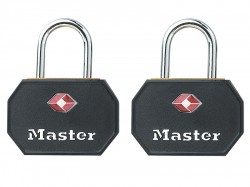 Master Lock Aluminium 30mm Padlocks Black ABS Cover -Keyed Alike x 2