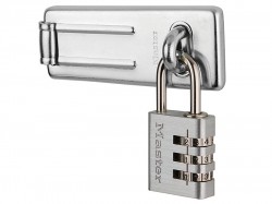 Master Lock Hasp 89mm + 3-Digit Combination Padlock 30mm