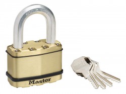 Master Lock Excell Brass Finish 64mm Padlock 5-Pin - 38mm Shackle