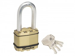 Master Lock Excell Brass Finish 50mm Padlock 4-Pin - 51mm Shackle
