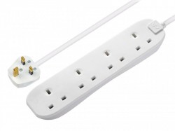 Masterplug 4 Gang Extension Lead 5 Metre 13 Amp White