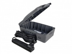 Masterplug Weatherproof Box with 10 Metre 240 Volt 4 Way Bar