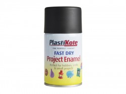 Plasti-kote Fast Dry Enamel Aerosol Black Matt 100ml