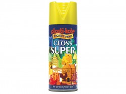 Plasti-kote Super Gloss Spray Yellow 400ml
