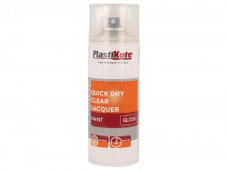 PlastiKote Trade Quick Dry Clear Lacquer Spray Gloss 400ml
