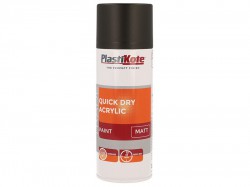 PlastiKote Trade Quick Dry Acrylic Spray Paint Matt Black 400ml
