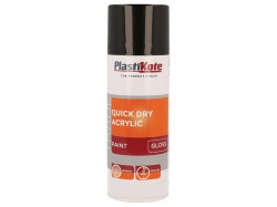 PlastiKote Trade Quick Dry Acrylic Spray Paint Gloss Black 400ml