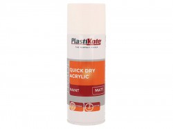 PlastiKote Trade Quick Dry Acrylic Spray Paint Matt White 400ml