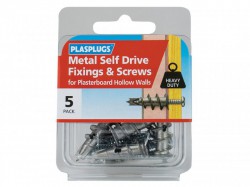 Plasplugs Metal Self Drive Fixings & Screws Pack of 5