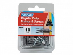 Plasplugs Regular-Duty Fixings & Screws Pack of 10