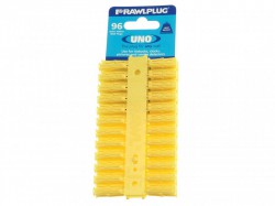Rawlplug Yellow Uno Plugs 5mm x 24mm Card of 96