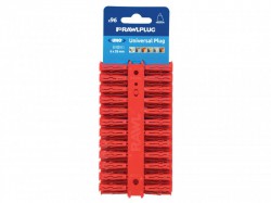 Rawlplug Red UNO Plugs 6 x 28mm (Card 96)