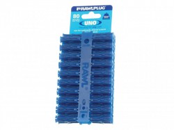 Rawlplug Blue Uno Plugs 8mm x 32mm Card of 80