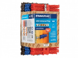 Rawlplug Uno Plugs Trade Mixed Pack of 272 + 3 Drills