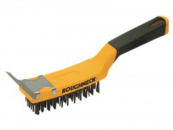 Roughneck Carbon Steel Wire Brush Soft-Grip with Scraper 300mm (12in)