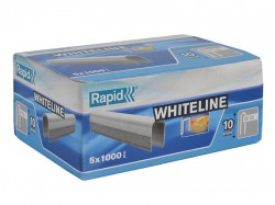Rapid 28/10 10mm DP x 5m White Staples Box 5 x 1000