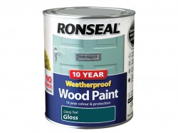 Ronseal 10 Year Weatherproof Wood Paint Deep Teal Gloss 750ml