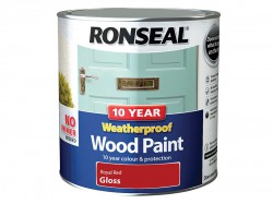 Ronseal 10 Year Weatherproof Wood Paint Royal Red Gloss 2.5 litre
