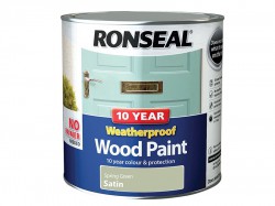 Ronseal 10 Year Weatherproof Wood Paint Spring Green Satin 2.5 litre