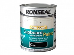 Ronseal One Coat Cupboard & Melamine Paint Black Satin 750ml