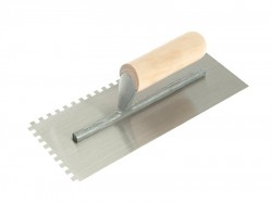 R.S.T. Notched Trowel 6mm Square Notches Wooden Handle 11in x 4.1/2in