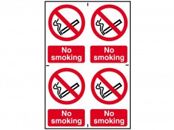 Scan No Smoking - 4 PVC Signs 100 x 150mm
