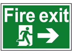 Scan Fire Exit Running Man Arrow Right - PVC 300 x 200mm