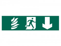 Scan Running Man Arrow Down - PVC 200 x 50mm