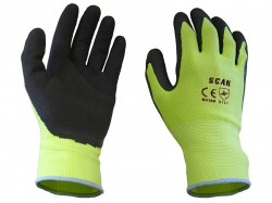 Scan Yellow Foam Latex Coated Glove 13g - XL