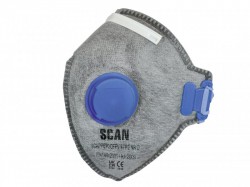 Scan Fold Flat Disposable Odour Mask Valved FFP2 Protection (Pack of 3)