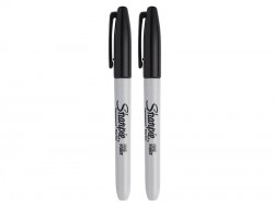 Sharpie Fine Tip Permanent Marker Black (Pack 2)