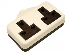 SMJ White Extension Socket 13A 2 Gang