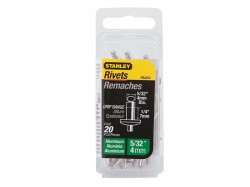 Stanley Tools 1-PAA54 Aluminium Rivets Medium 4mm (20)