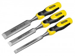 Stanley Tools DYNAGRIP Bevel Edge Chisel with Strike Cap Set, 3 Piece