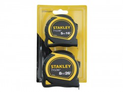 Stanley Tools Tylon Pocket Tapes 5m/16ft + 8m/26ft (Twin Pack)