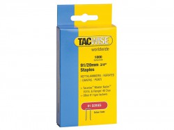 Tacwise 91 Narrow Crown Staples 20mm - Electric Tackers Pack 1000