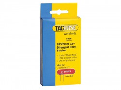 Tacwise 91 Narrow Crown Divergent Point Staples 22mm - Electric Tackers Pack 1000